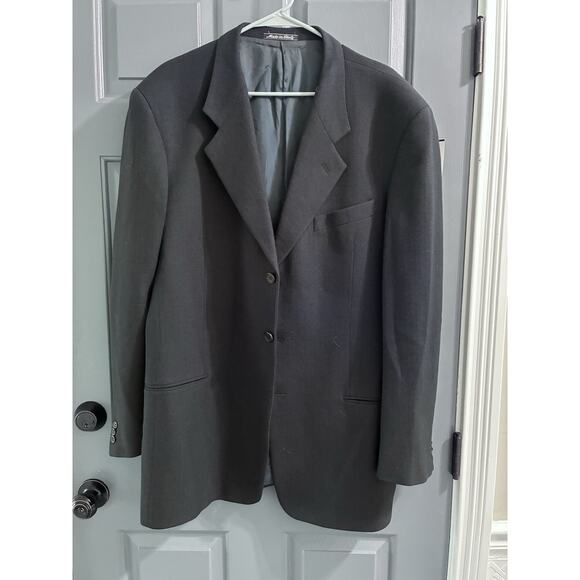 GIORGIO ARMANI Le Collezioni Men's Black Sport Coat Blazer Sz 42L Wool Executive - Picture 1 of 9